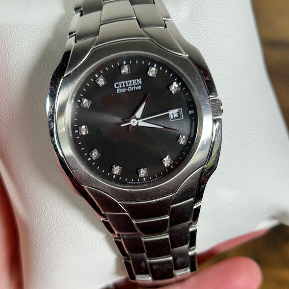 Citizen Eco-Drive Diamond Dial Watch Stainless Gray BM6010-55G - Picture 1 of 15
